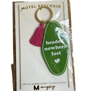 Vintage Style Motel Keychain Retro Headed Nowhere Fast